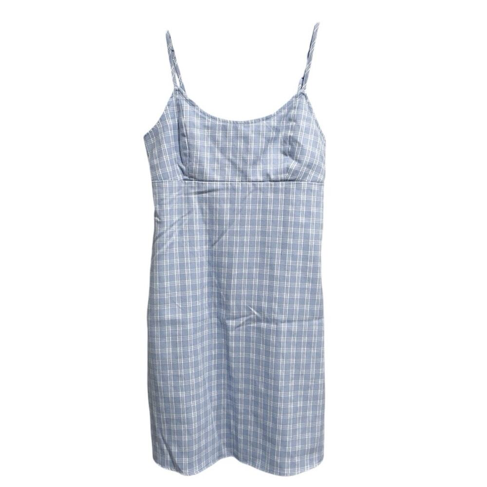 John Galt Womens Gingham Mini Dress Size Small Blue Tie Back Dorothy Spring